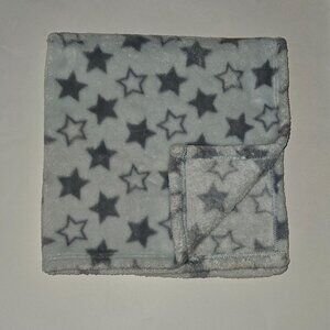 Baby Gear Gray Stars Fleece Baby Blanket Soft 30"x30"